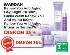 Promo Harga Wardah Renew You Anti Aging Day/Nigh Cream/Facial Wash/Renew You Anti Aging Intensive Serum  - Yogya