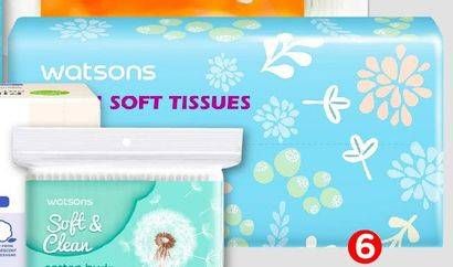 Promo Harga WATSONS X Flower Soft Pack Tissue 250 pcs - Watsons