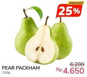 Promo Harga Pear Packham per 100 gr - Indomaret