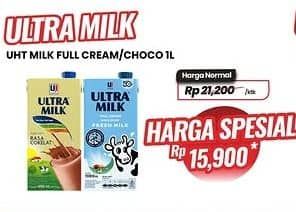 Promo Harga Ultra Milk Susu UHT Coklat, Full Cream 1000 ml - Carrefour