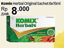 Promo Harga KOMIX Herbal Obat Batuk Original per 6 sachet 15 ml - Carrefour