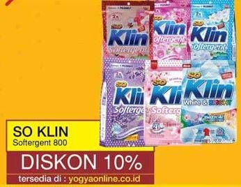 Promo Harga SO KLIN Softergent 800 gr - Yogya