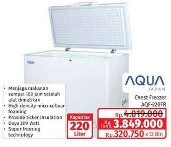Promo Harga Aqua AQF-220FR Chest Freezer 220L  - Lotte Grosir