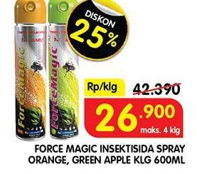 Promo Harga Force Magic Insektisida Spray Orange, Green Apple 600 ml - Superindo