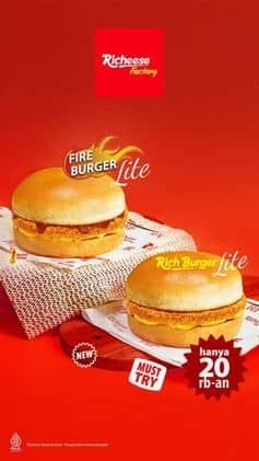 Promo Harga Fire Burger Lite  - Richeese Factory