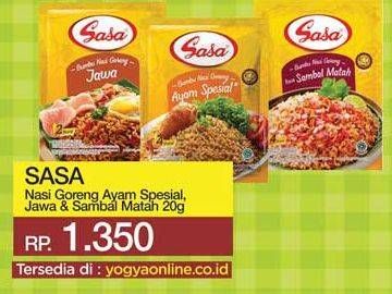 Promo Harga SASA Bumbu Nasi Goreng Ayam Spesial, Jawa, Sambal Matah 20 gr - Yogya