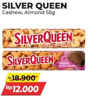 Promo Harga Silver Queen Chocolate Cashew, Almonds 55 gr - Alfamart