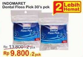 Promo Harga INDOMARET Dental Floss Pick per 2 pouch 30 pcs - Indomaret