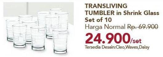 Promo Harga TRANSLIVING Tumbler in Shrink Glass  - Carrefour
