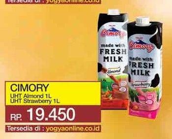 Promo Harga Cimory Susu UHT Almond, Strawberry 1000 ml - Yogya