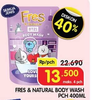 Promo Harga Fres & Natural Body Wash Dessert Collection All Variants 400 ml - Superindo