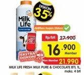 Promo Harga MILK LIFE Fresh Milk Murni, Cokelat 1000 ml - Superindo