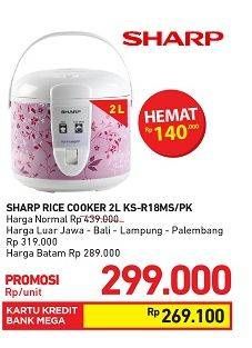 Promo Harga SHARP KS-R18MS | Rice Cooker 1.8ltr  - Carrefour
