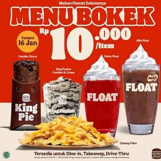 Promo Harga BURGER KING Menu  - Burger King