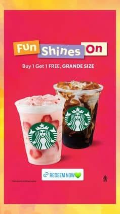 Promo Harga Buy 1 Get 1 Free Grande Size  - Starbucks