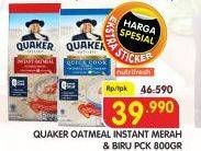Promo Harga Quaker Oatmeal Merah, Biru 800 gr - Superindo
