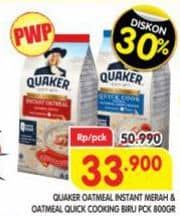 Promo Harga Quaker Oatmeal Instant, Quick Cooking 800 gr - Superindo