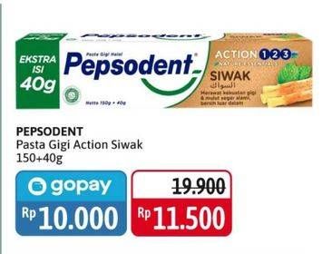 Promo Harga PEPSODENT Pasta Gigi Action 123 Siwak 190 gr - Alfamidi