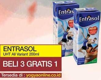 Promo Harga ENTRASOL Susu UHT All Variants 200 ml - Yogya