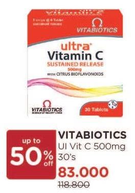 Promo Harga VITABIOTICS Ultra Vitamin C 30 pcs - Watsons