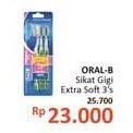 Promo Harga ORAL B Toothbrush Extra Soft 3 pcs - Alfamidi