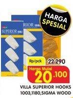 Promo Harga VILLA Superior Hooks 1180/1003/Sigma Wood  - Superindo