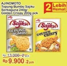 Promo Harga Ajinomoto Sajiku Tepung Bumbu Serbaguna Serbaguna, Golden Crispy per 2 pcs 240 gr - Indomaret