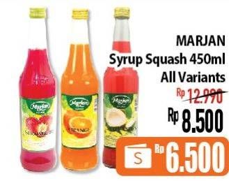 Promo Harga MARJAN Syrup Squash All Variants 450 ml - Hypermart