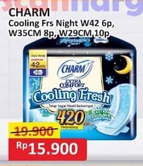 Promo Harga Charm Extra Comfort Cooling Fresh Wing 42cm, Wing 35cm, Wing 29cm 6 pcs - Alfamart
