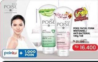 Promo Harga Poise Facial Foam Anti Bacterial, Luminous White 100 gr - Indomaret