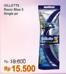 Promo Harga GILLETTE Blue 3 Simple  - Indomaret
