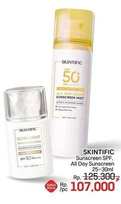 Promo Harga Skintific All Day Light Sunscreen Mist SPF 50 PA++++/Ultra Light Serum Sunscreen SPF 50 PA+++   - LotteMart