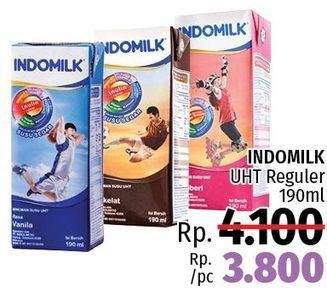 Promo Harga INDOMILK Susu UHT 190 ml - LotteMart