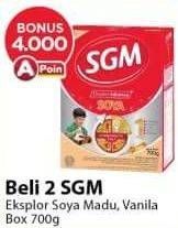 Promo Harga SGM Eksplor Soya 1-5 Susu Pertumbuhan Madu, Vanila 700 gr - Alfamart