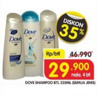 Promo Harga DOVE Shampoo All Variants 320 ml - Indomaret