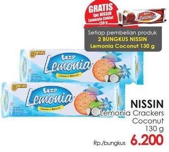 Promo Harga NISSIN Cookies Lemonia Coconut 130 gr - Lotte Grosir
