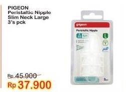 Promo Harga PIGEON Peristaltic Nipple Slim Neck L 3 pcs - Indomaret