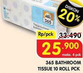 Promo Harga 365 Bathroom Tissue 10 roll - Superindo