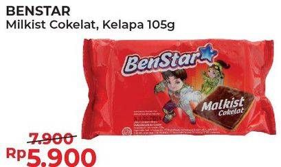 Promo Harga BENSTAR Malkist Kelapa, Cokelat 105 gr - Alfamart