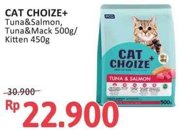 Promo Harga Cat Choize + Tuna Salmon, Tuna Mackerel, Kitten Cat Food Tuna Salmon 450 gr - Alfamidi