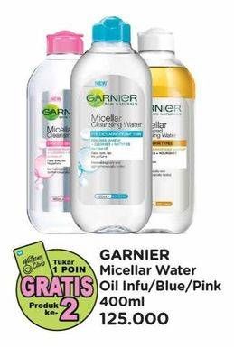 Promo Harga Garnier Micellar Water Blue, Oil-Infused, Pink 400 ml - Watsons