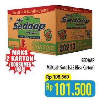 Promo Harga Sedaap Mie Kuah Soto per 40 pcs 75 gr - Hypermart