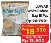 Promo Harga Luwak White Koffie Original per 18 sachet 20 gr - Hypermart