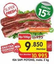 Promo Harga Iga Sapi Potong per 100 gr - Superindo