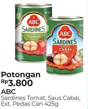 Promo Harga ABC Sardines Saus Cabai, Tomat, Extra Pedas 425 gr - Alfamart
