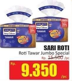 Promo Harga SARI ROTI Tawar Spesial 555 gr - Hari Hari