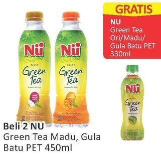 Promo Harga NU Green Tea Madu, Gula Batu per 2 botol 450 ml - Alfamart