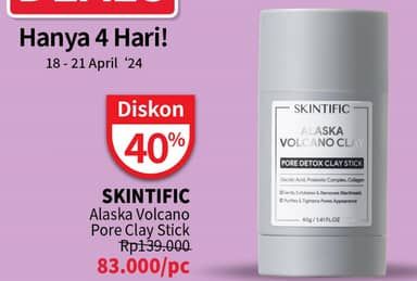 Promo Harga Skintific Alaska Volcano Pore Clay Stick 40 gr - Guardian