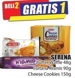 Promo Harga SERENA Butter Waffle 48 g/Sultana Kismis 90 g/Cheese Cookies 150 g  - Hari Hari