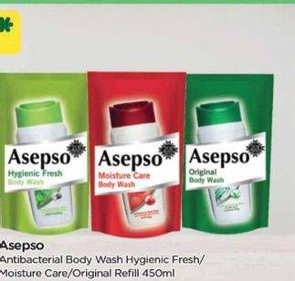 Promo Harga Asepso Body Wash Hygienic Fresh, Moisture Care, Original 450 ml - TIP TOP